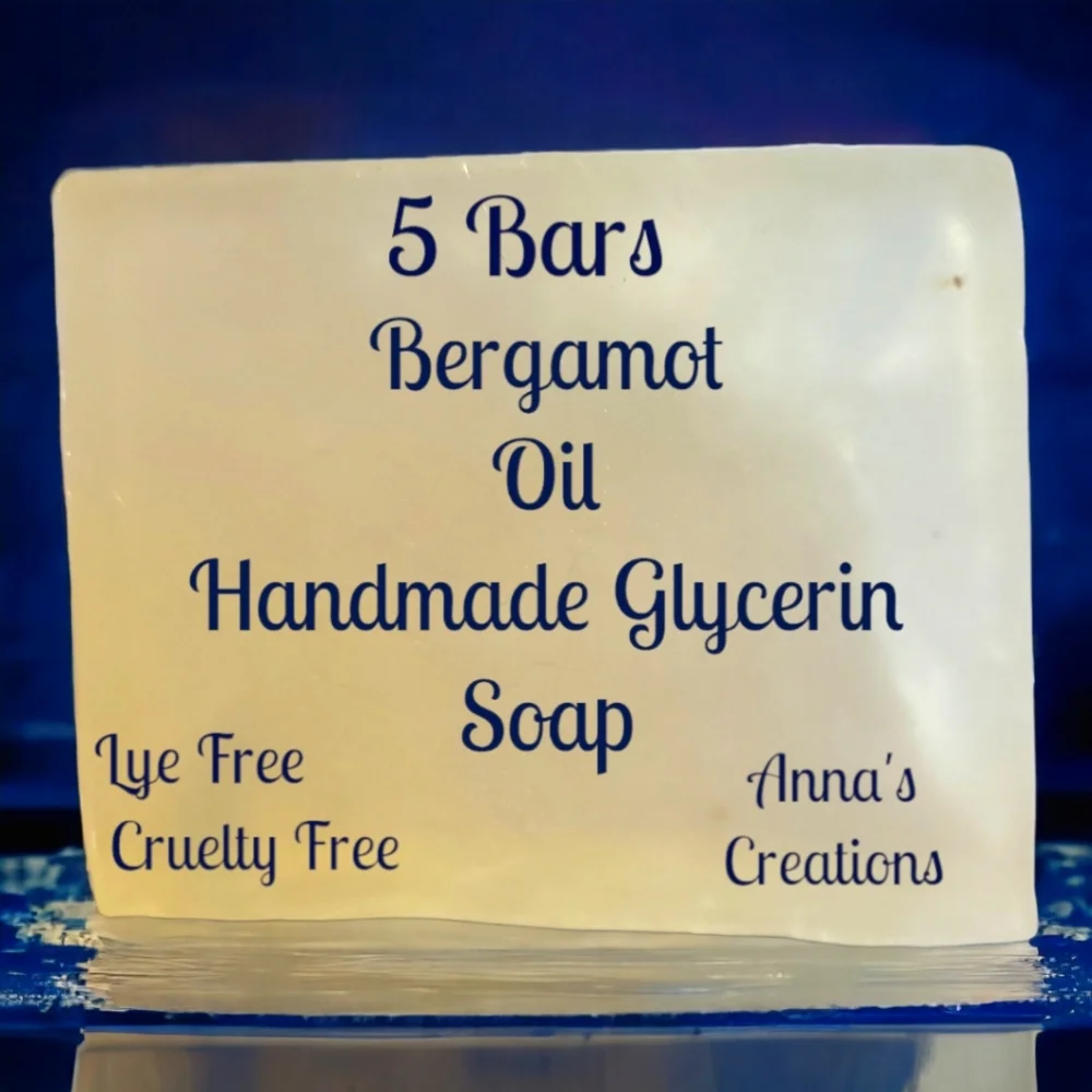 HP😀 Handmade Anna's Creations Bergamot Honey Glycerin Bar Soap Cruelty/Lye Free